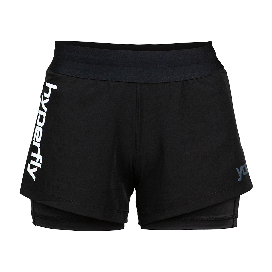 FlyGirl Fight Shorts Black with White