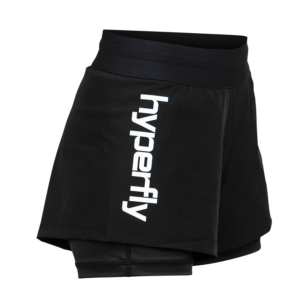 FlyGirl Fight Shorts Black with White