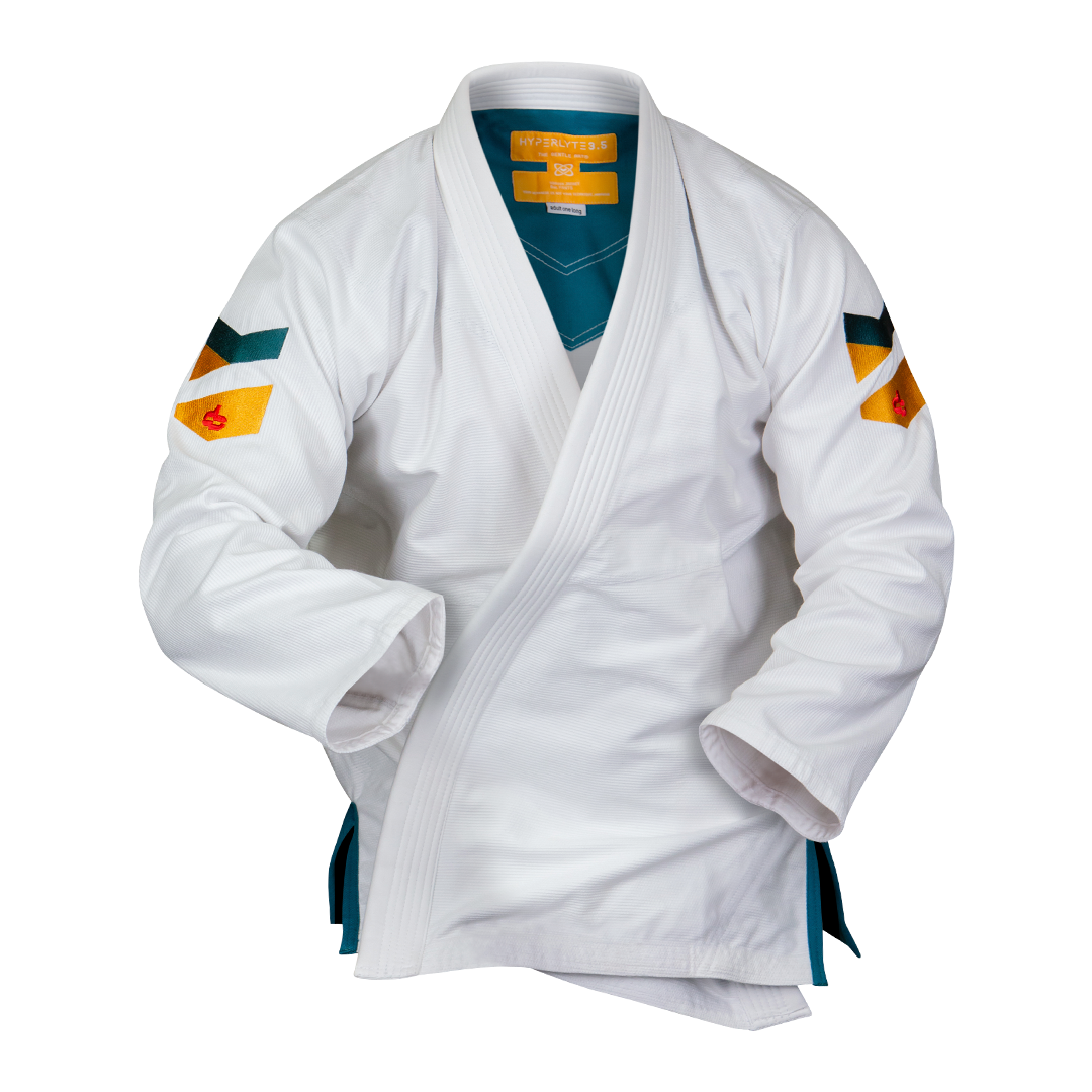 Junior Hyperlyte Sunset Teal White BJJ Kids / Teens Gi